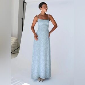 NWOT: Princess Polly South of France Maxi Dress in Light Blue. Size 2
